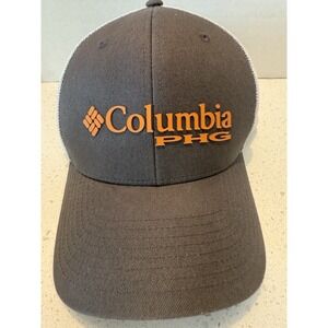 Columbia PFG Flex fit Mesh Hat Gray With Orange‎ Size S/M